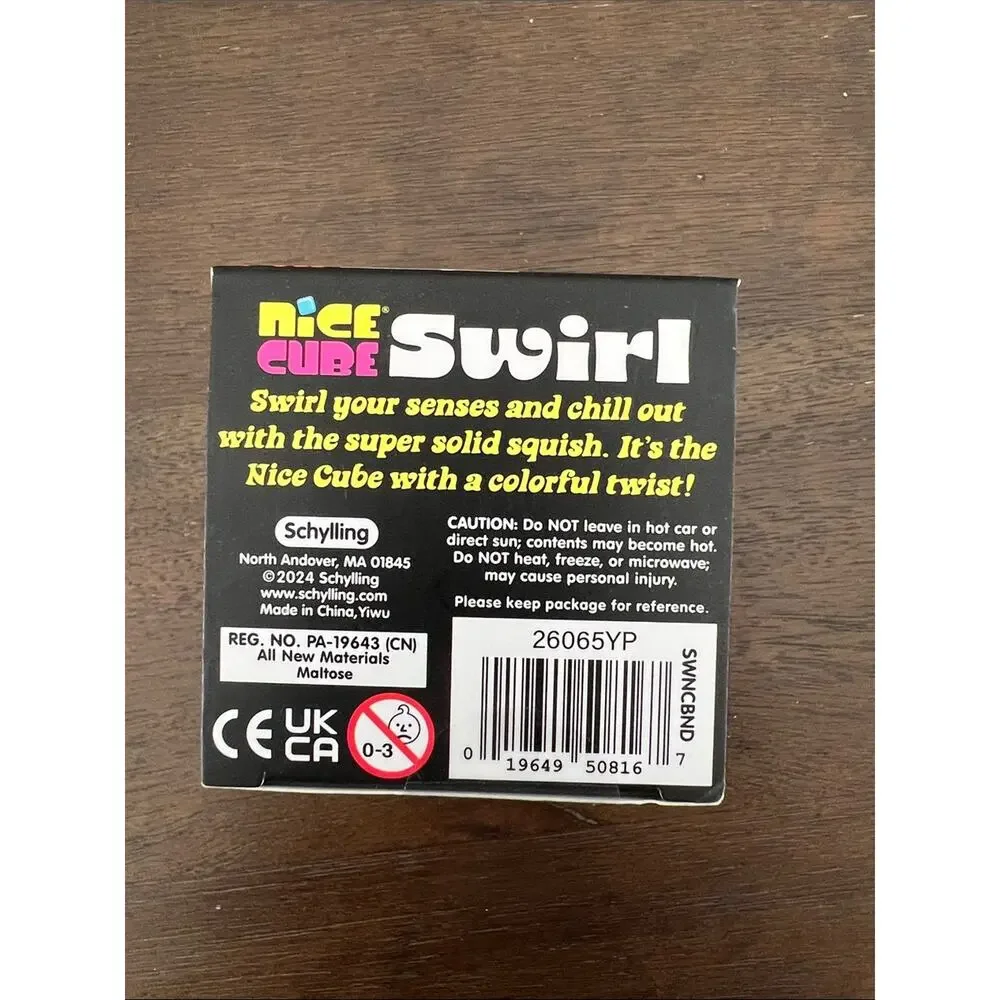 NeeDoh Nice Cube Swirl - Super Solid Squish Sensory Fidget Toy | GREEN  -  NIB!
